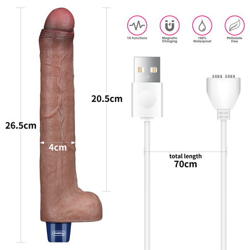 10.5" REAL Silicone Dildo Rechargeable
